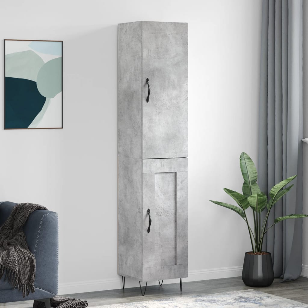 Skåp Betonggrå 34,5x34x180 cm