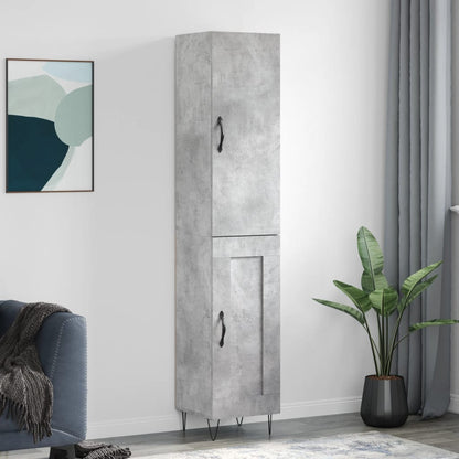 Skåp Betonggrå 34,5x34x180 cm