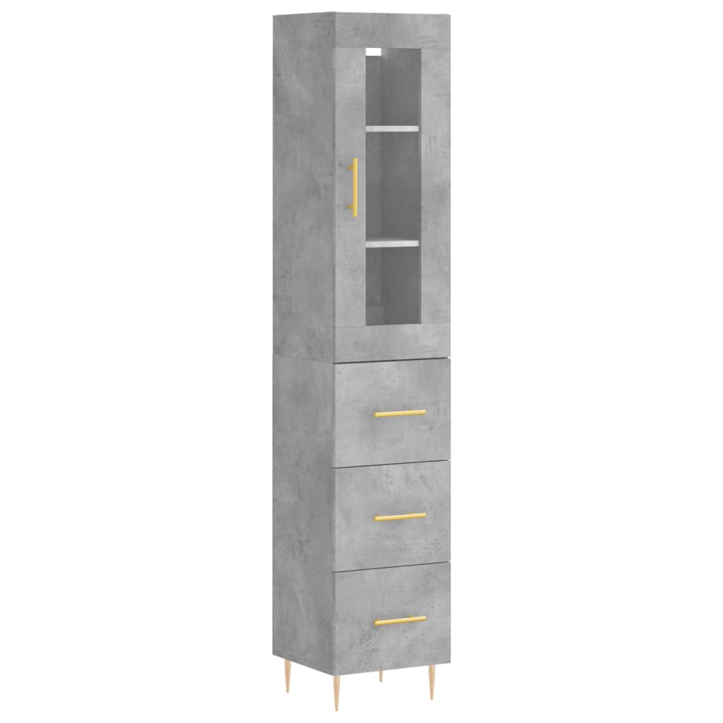 Skåp Betonggrå 34,5x34x180 cm