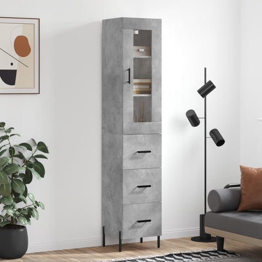 Skåp Betonggrå 34,5x34x180 cm
