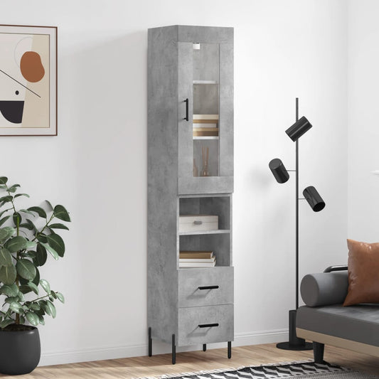 Skåp Betonggrå 34,5x34x180 cm