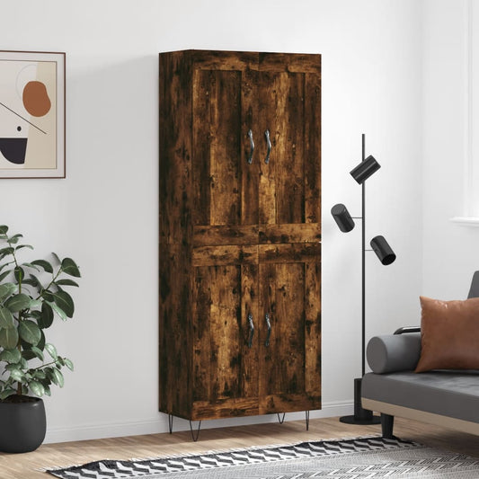 Skåp Rökfärgad Ek 69,5x34x180 cm