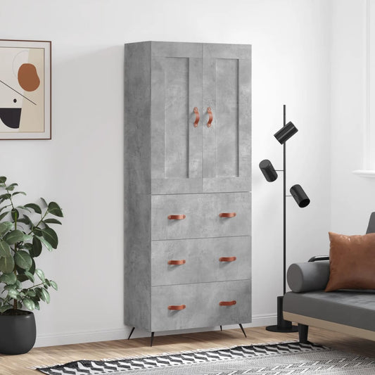 Skåp Betonggrå 69,5x34x180 cm