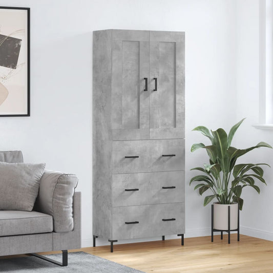 Skåp Betonggrå 69,5x34x180 cm