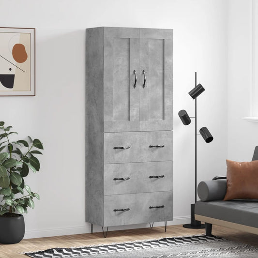 Skåp Betonggrå 69,5x34x180 cm