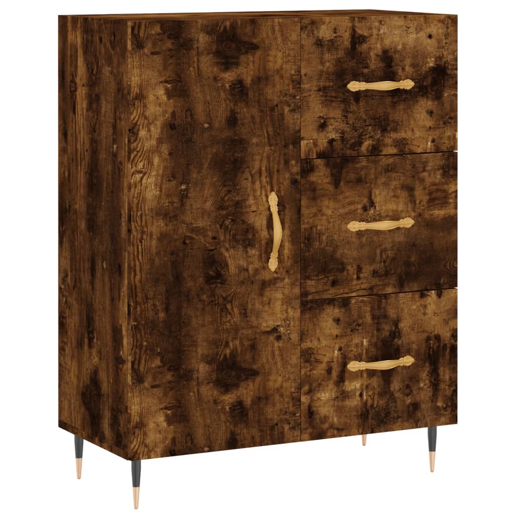 Skåp Rökfärgad Ek 69,5x34x180 cm