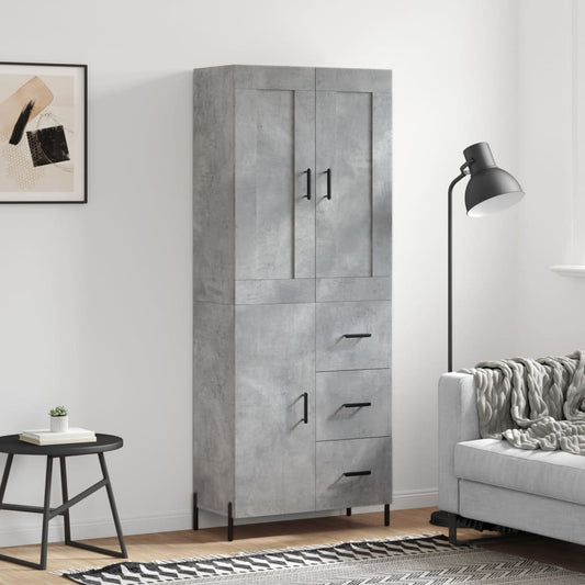 Skåp Betonggrå 69,5x34x180 cm