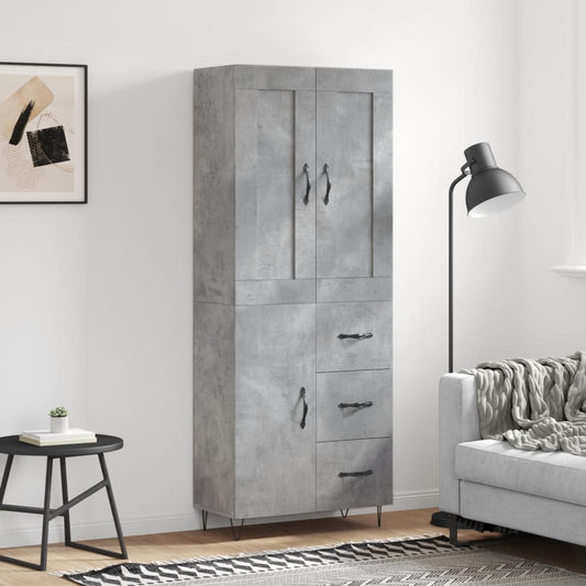 Skåp Betonggrå 69,5x34x180 cm