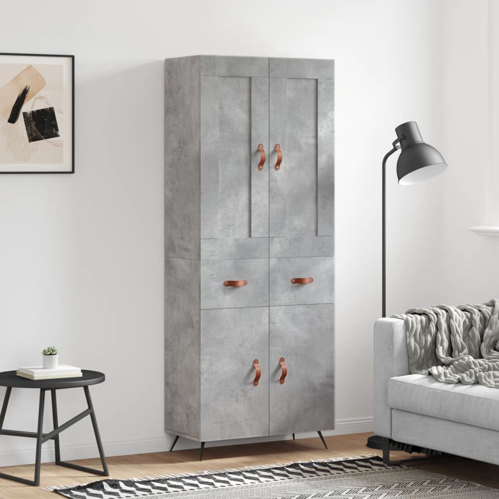 Skåp Betonggrå 69,5x34x180 cm