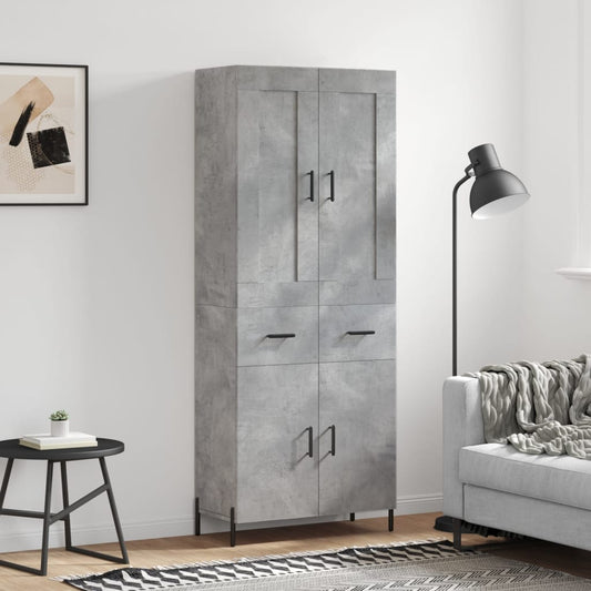 Skåp Betonggrå 69,5x34x180 cm