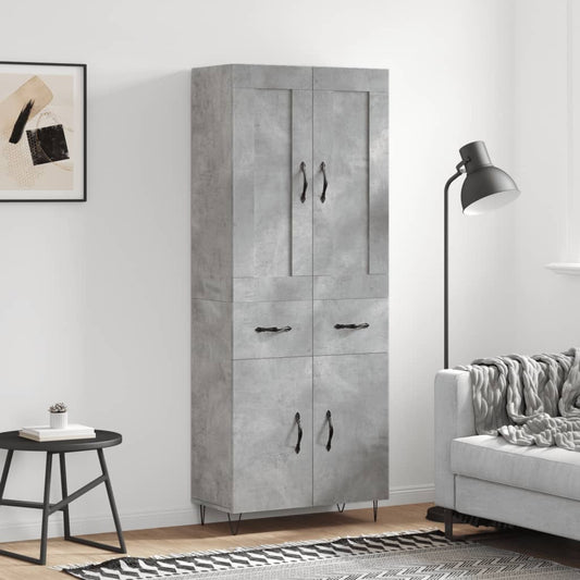 Skåp Betonggrå 69,5x34x180 cm