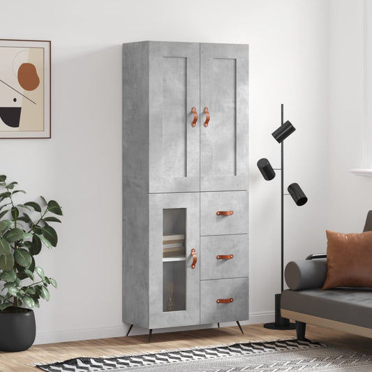 Skåp Betonggrå 69,5x34x180 cm