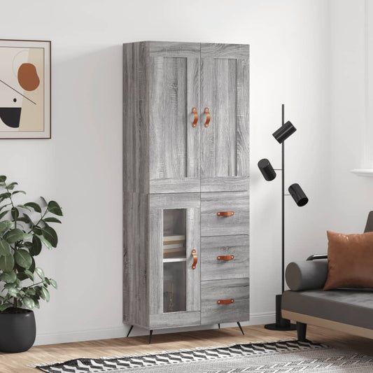 Skåp Sonoma Grå 69,5x34x180 cm