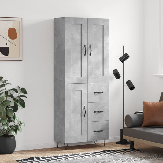 Skåp Betonggrå 69,5x34x180 cm