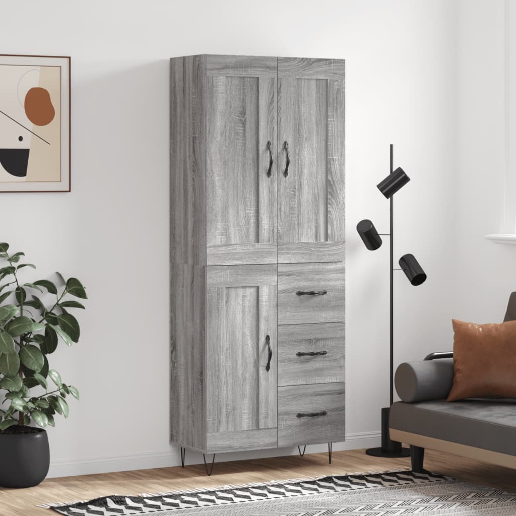 Skåp Sonoma Grå 69,5x34x180 cm