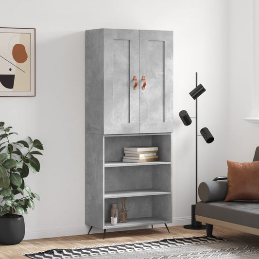 Skåp Betonggrå 69,5x34x180 cm