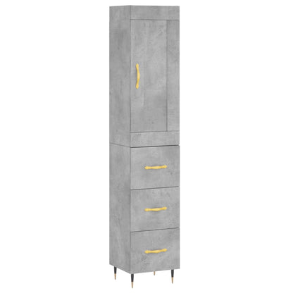 Skåp Betonggrå 34,5x34x180 cm
