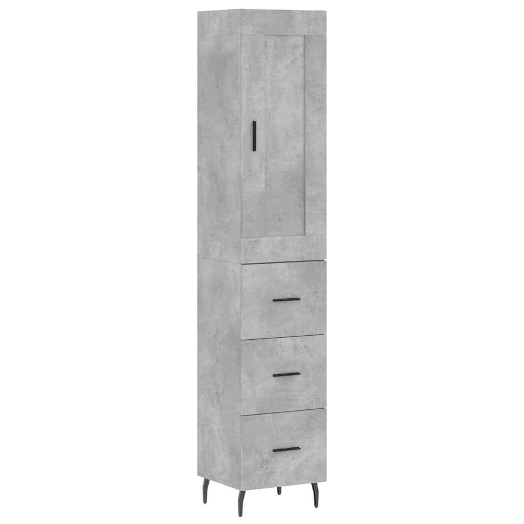 Skåp Betonggrå 34,5x34x180 cm