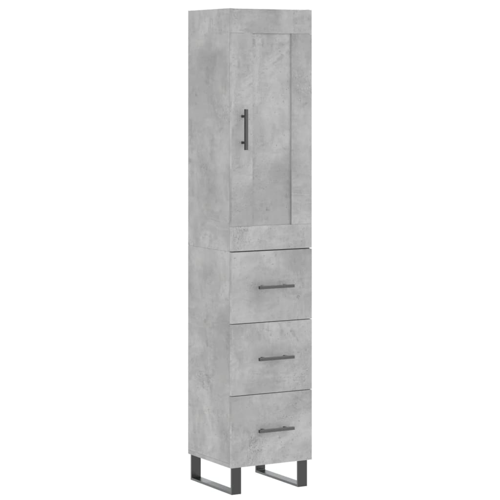 Skåp Betonggrå 34,5x34x180 cm
