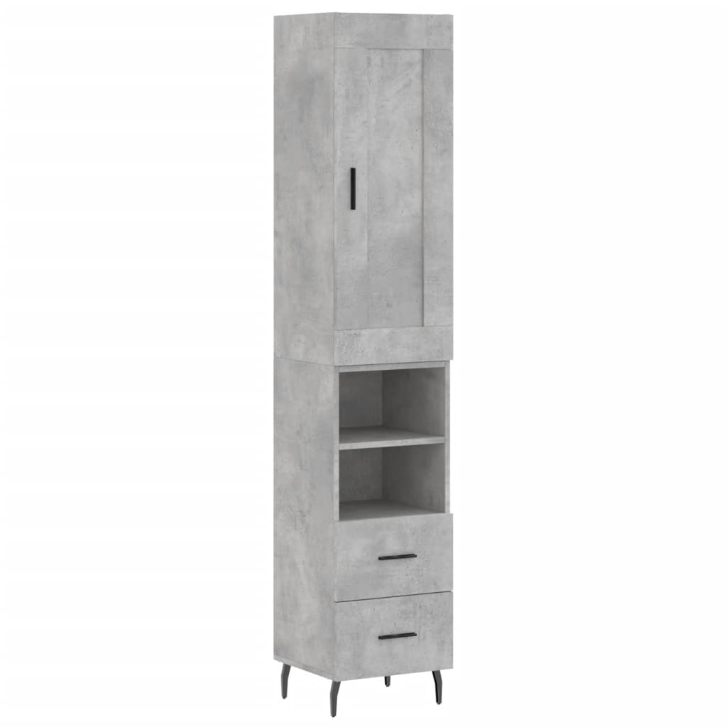 Skåp Betonggrå 34,5x34x180 cm