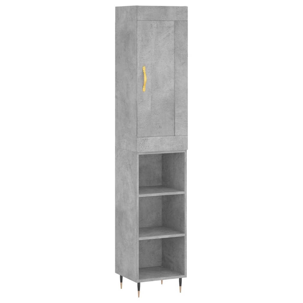 Skåp Betonggrå 34,5x34x180 cm