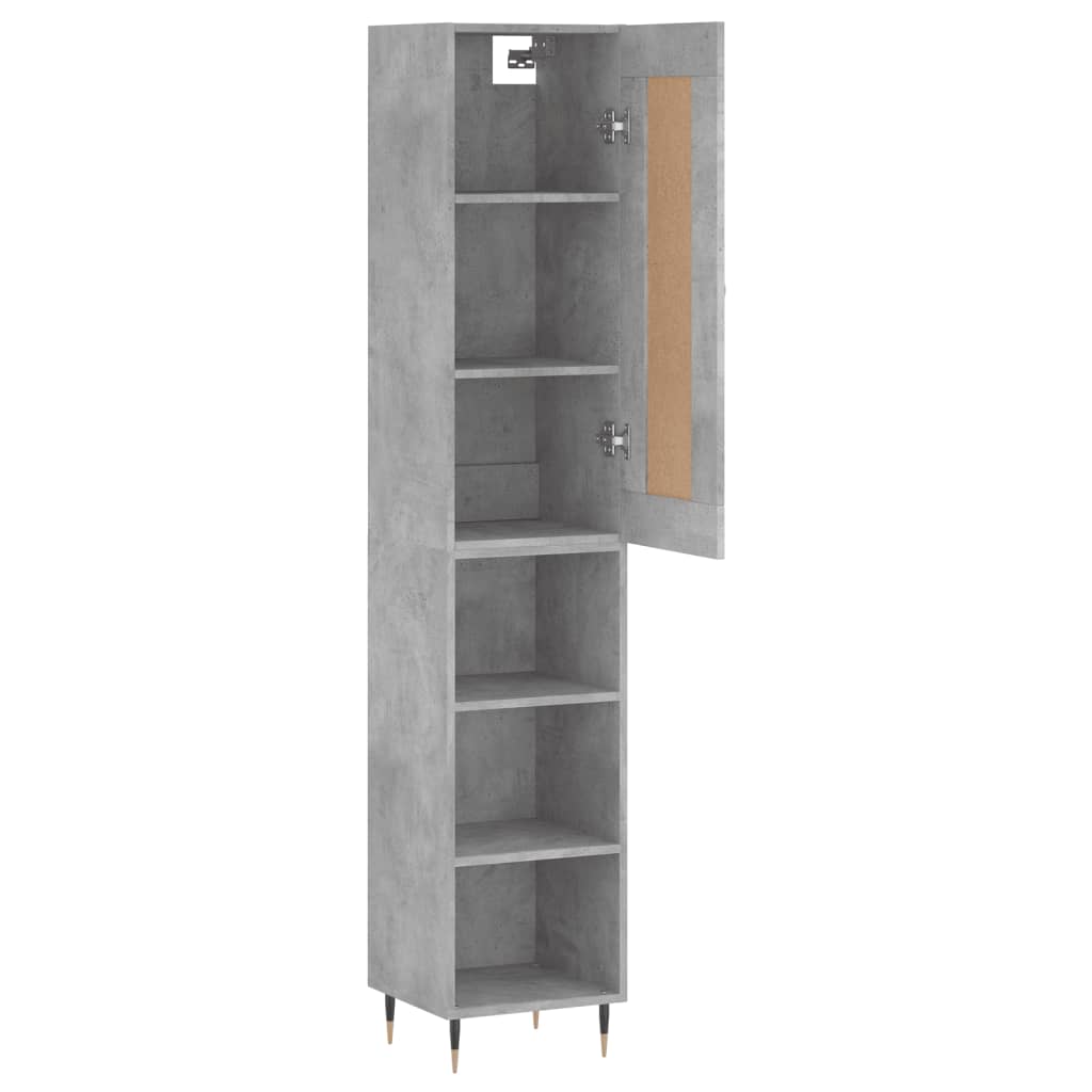 Skåp Betonggrå 34,5x34x180 cm