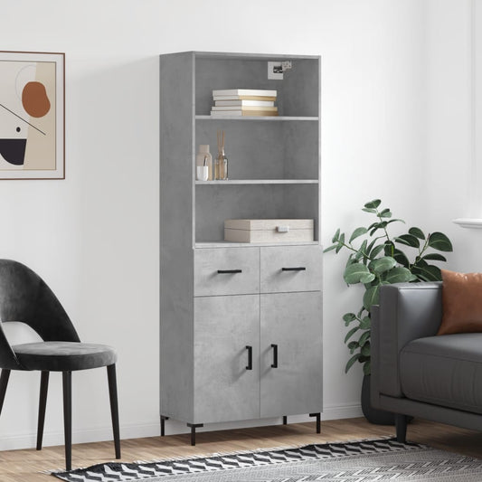 Skåp Betonggrå 69,5x34x180 cm