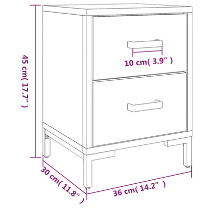 Sängbord 2 st svart 36x30x45 cm massiv furu