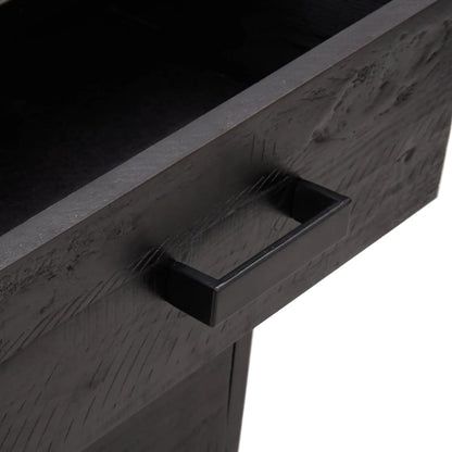 Sängbord 2 st svart 40x30x55 cm massivt furuträ