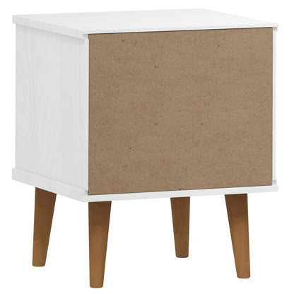 Sängbord Nattduksbord Vit MOLDE 40x35x48 cm massiv furu
