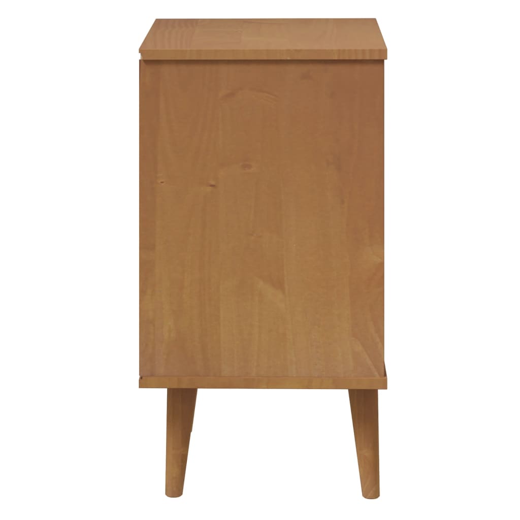 Sängbord Nattduksbord Brun MOLDE 40x35x65 cm massiv furu