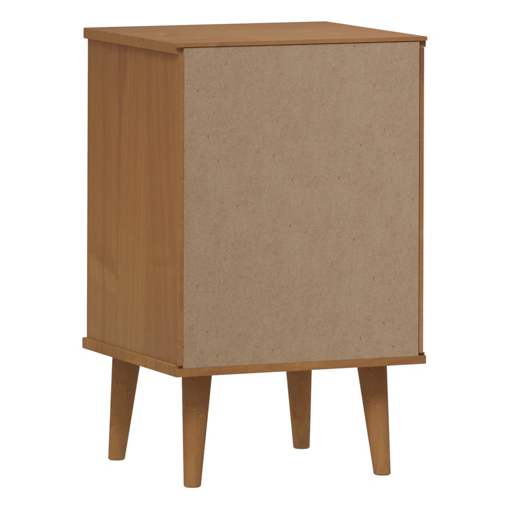Sängbord Nattduksbord Brun MOLDE 40x35x65 cm massiv furu