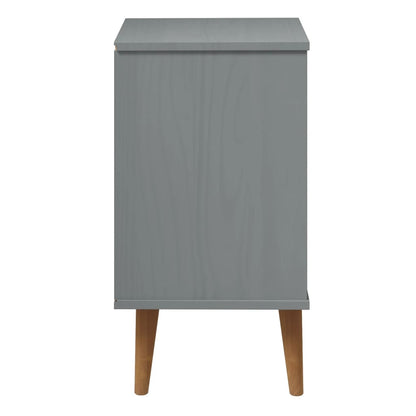 Sängbord Nattduksbord Grå 40x35x65 cm massiv furu