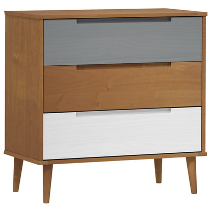 Byrå Brun 80x40x80 cm massiv furu