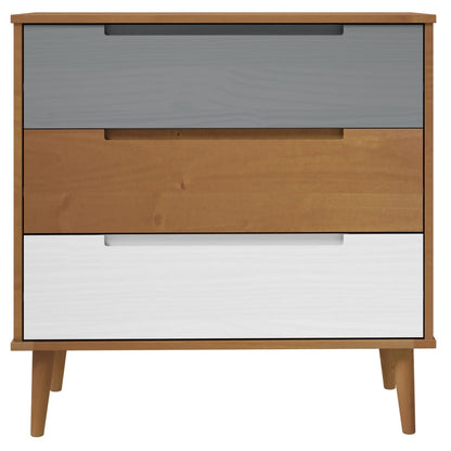Byrå Brun 80x40x80 cm massiv furu