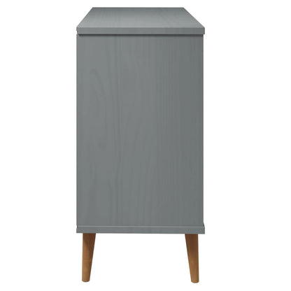 Byrå Grå 113x40x80 cm massivt furuträ