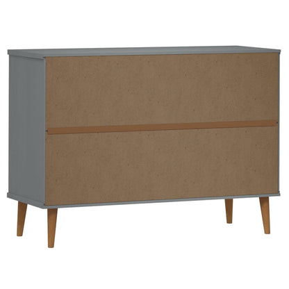 Byrå Grå 113x40x80 cm massivt furuträ