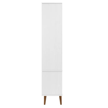 Vitrinskåp Vit 90x35x175 cm massiv furu