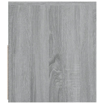 Sängbord 2 st med LED-belysning Grå sonoma 60x35x40 cm