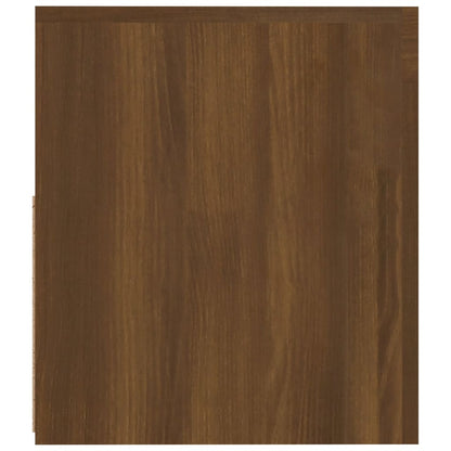 Sängbord 2 st med LED-belysning Brun ek 60x35x40 cm