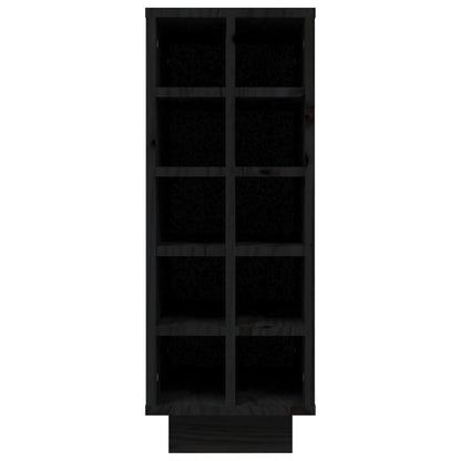 Vinställ Vinskåp Svart 23x34x61 cm massiv furu