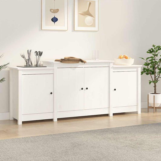 Skänk Vit 164x37x68 cm massiv furu