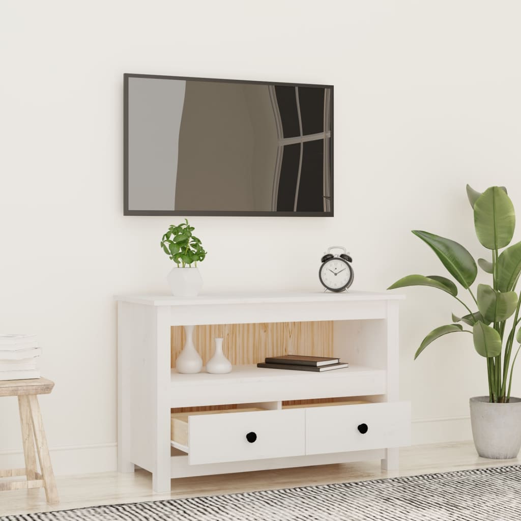 TV-Möbel Vit TV-Bänk 79x35x52 cm massiv furu