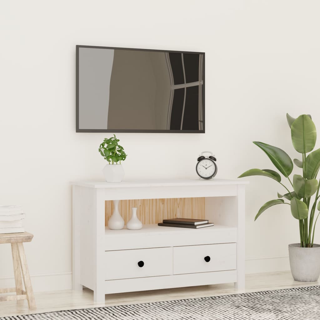 TV-Möbel Vit TV-Bänk 79x35x52 cm massiv furu