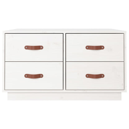 Soffbord Vit 80x80x45 cm massiv furu