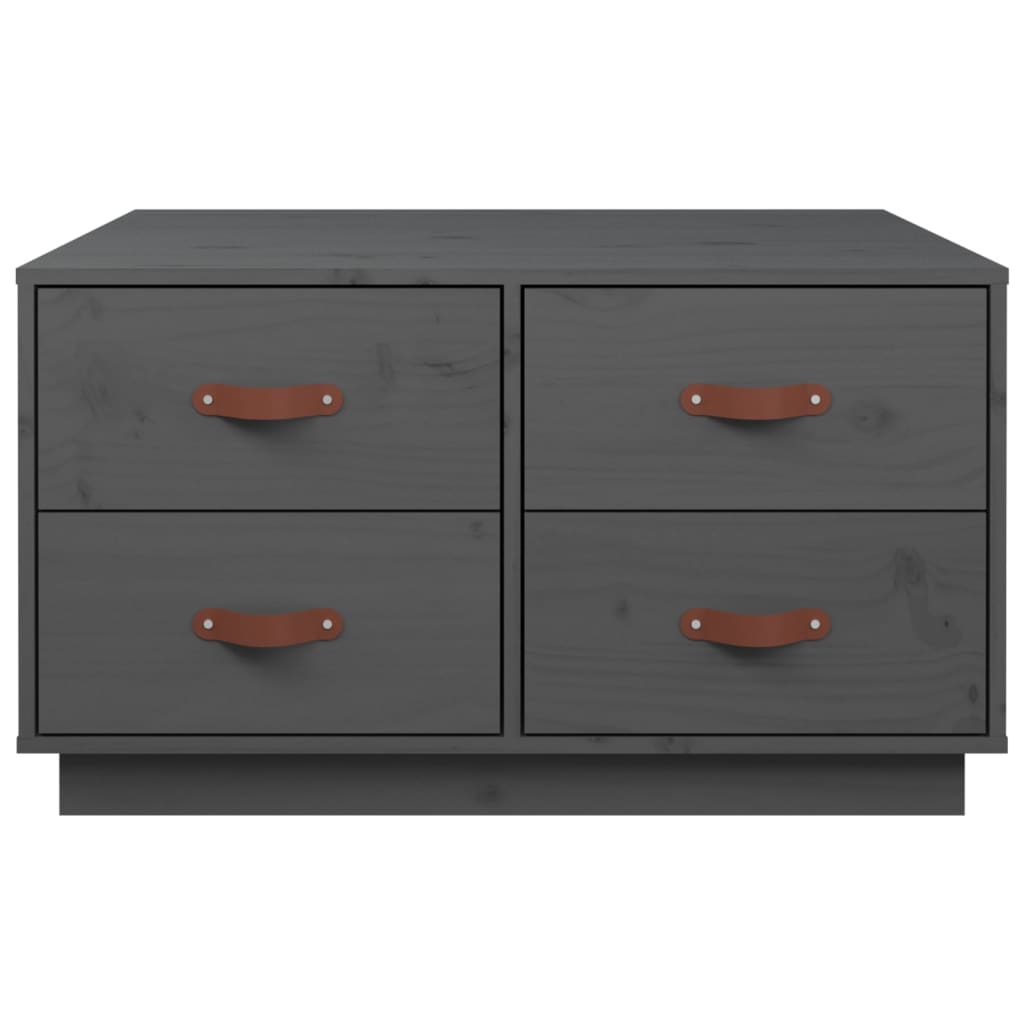 Soffbord Grå 80x80x45 cm massiv furu