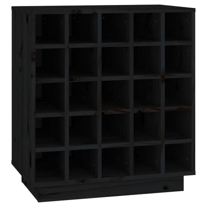 Vinställ Vinskåp Svart 55,5x34x61 cm massiv furu