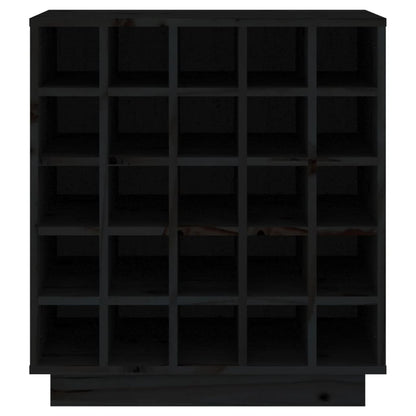 Vinställ Vinskåp Svart 55,5x34x61 cm massiv furu