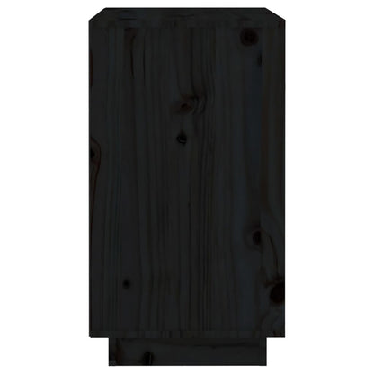 Vinställ Vinskåp Svart 55,5x34x61 cm massiv furu