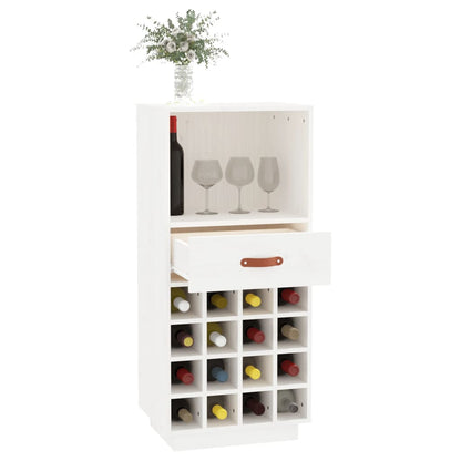 Vinställ Vinskåp Vit 45x34x100 cm massiv furu